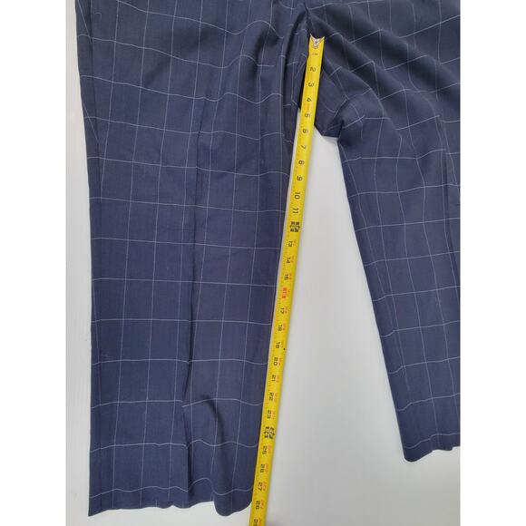 Jos A Bank 1905 Mens‎ 50R/45W 98% Wool 2% Spandex Navy Blue Tartan Dress Pants - Picture 9 of 9